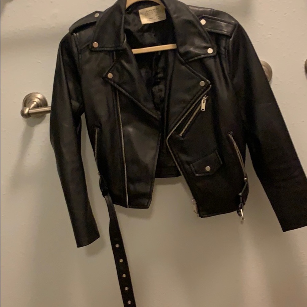 Zara vegan leather jacket